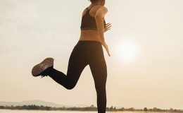 Woman running outdoors for women's health
